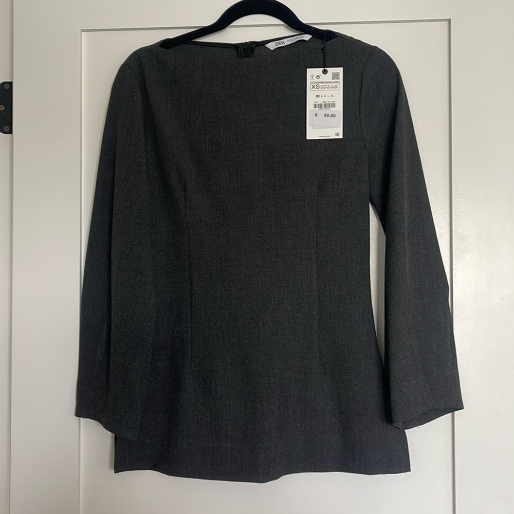 Zara Grey Blouse - XS NWT